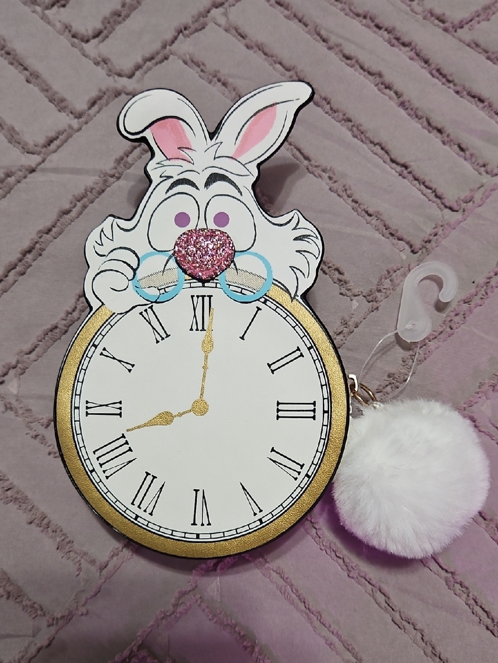 Disney Alice In Wonderland White Rabbit n his Clock Coin Purse